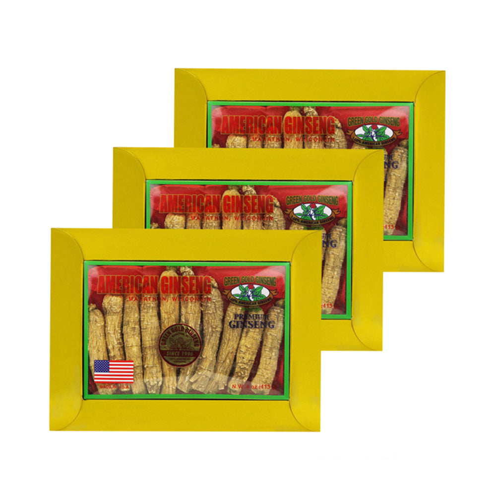 Long American Ginseng Extra Grande 4oz x 3