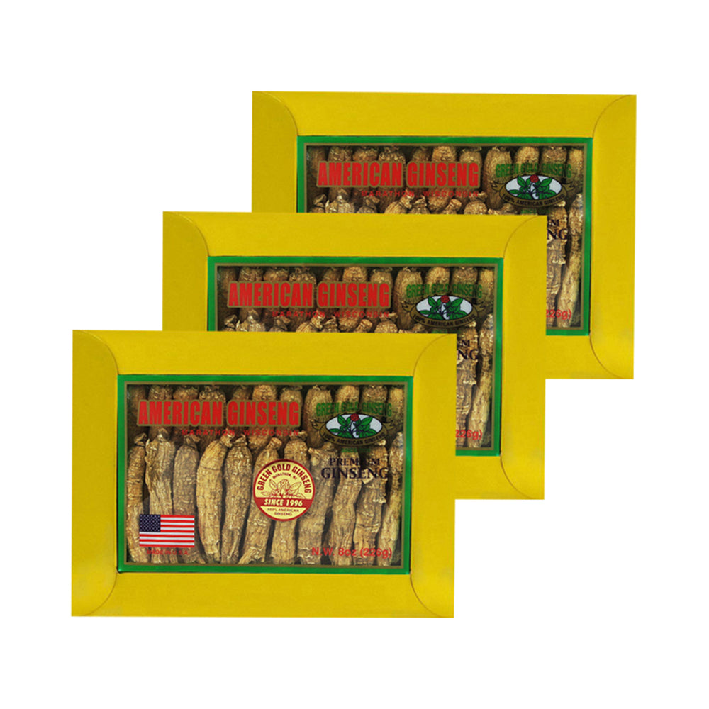 Long American Ginseng Caja grande de 8 oz x 3