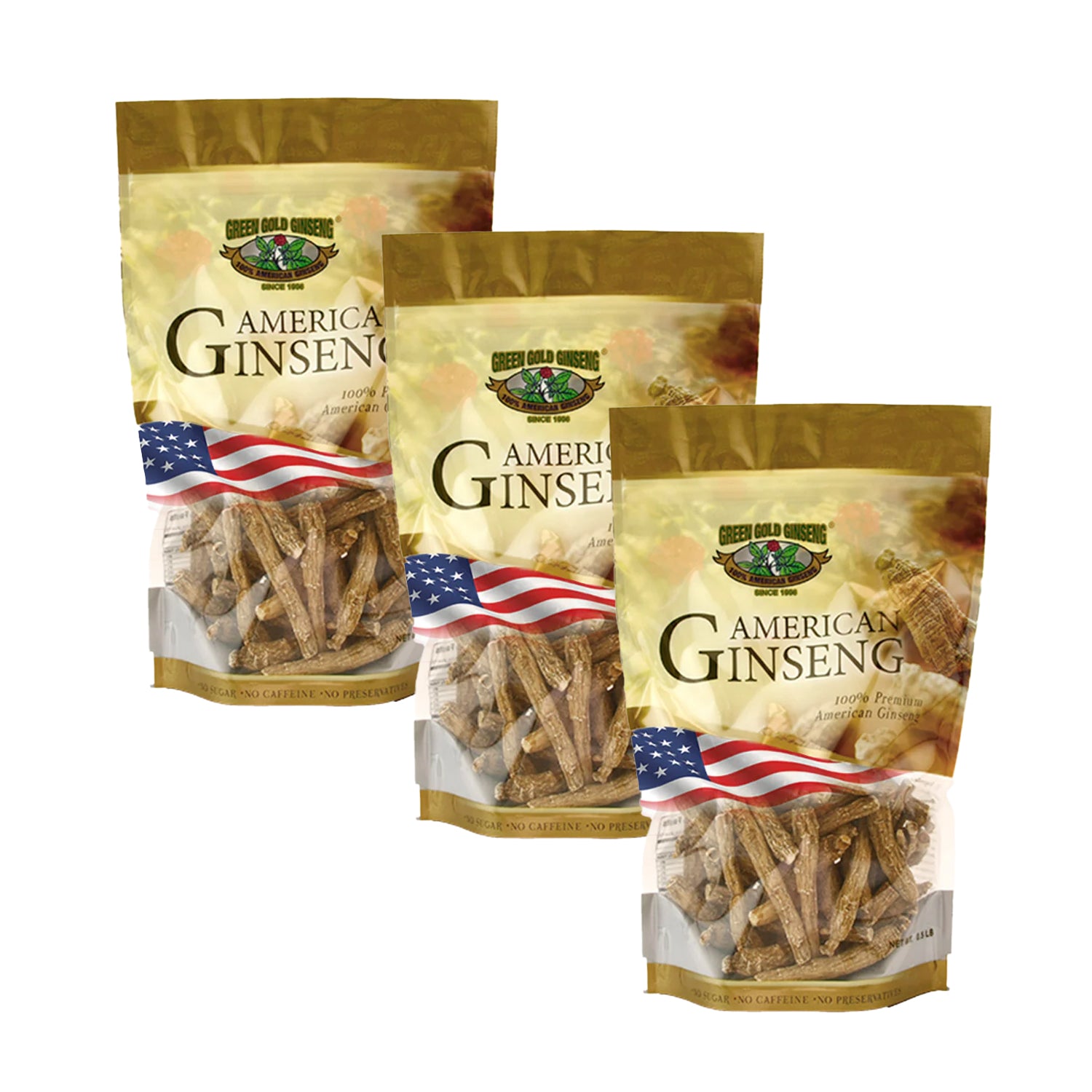 Bolsa pequeña de 8 oz de ginseng americano largo