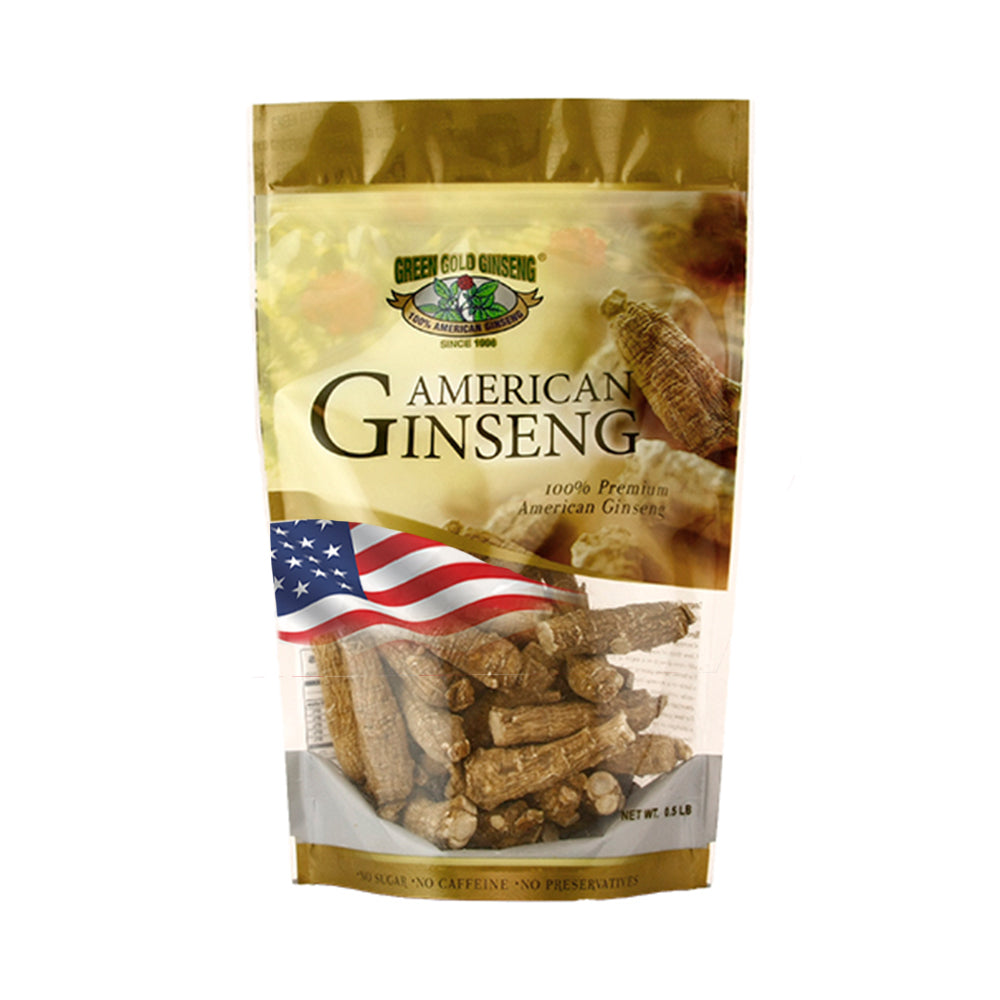 Media bolsa extra grande de ginseng americano medio corto de 8 oz
