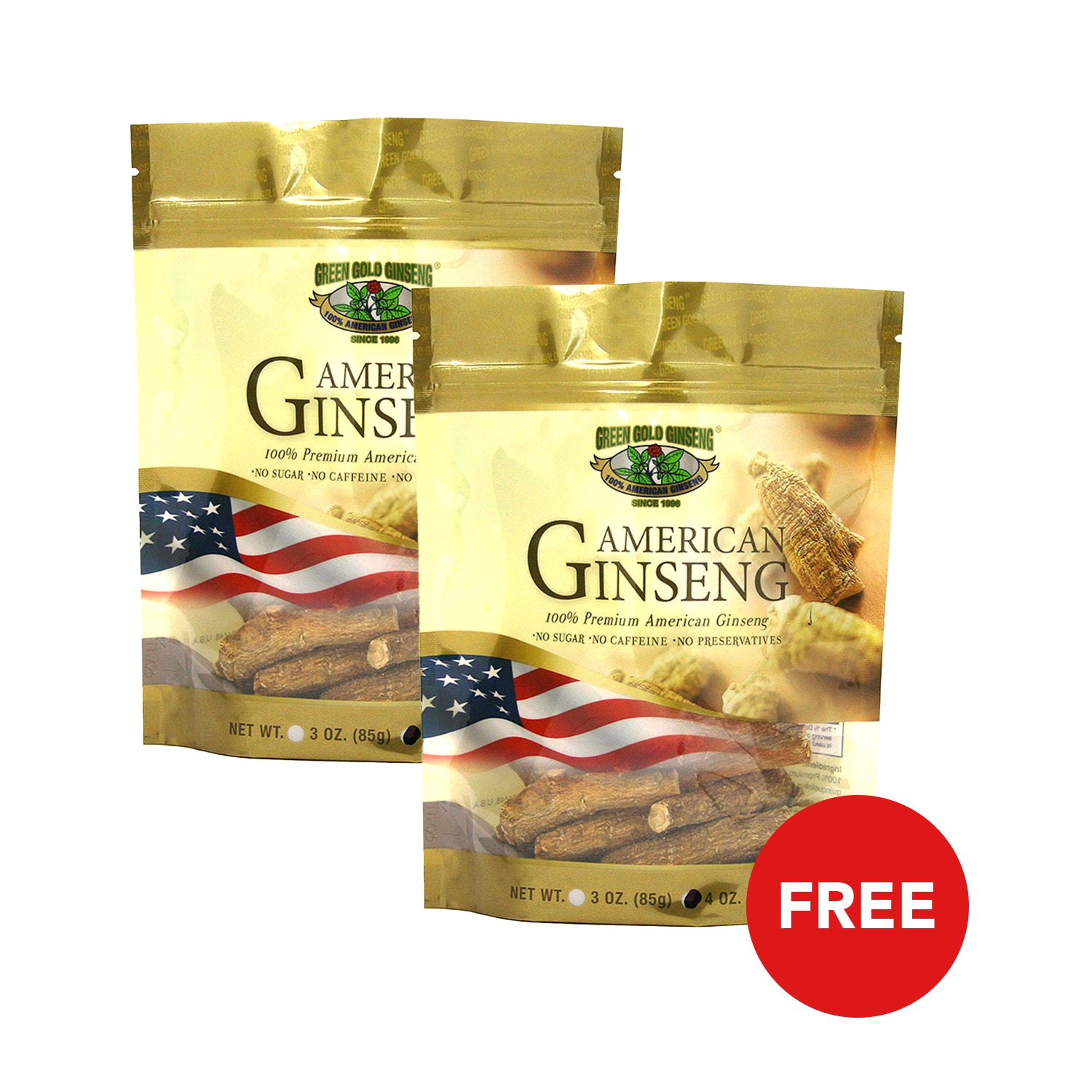 Half Short American Ginseng Large 4oz bag ( Buy 1 Get 1 FREE)