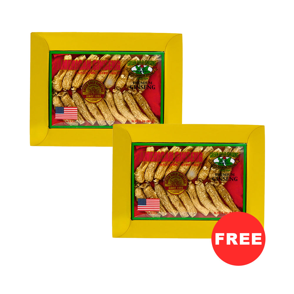 Half Short American Ginseng Medium 3oz Box (Buy 1 Get 1 FREE)