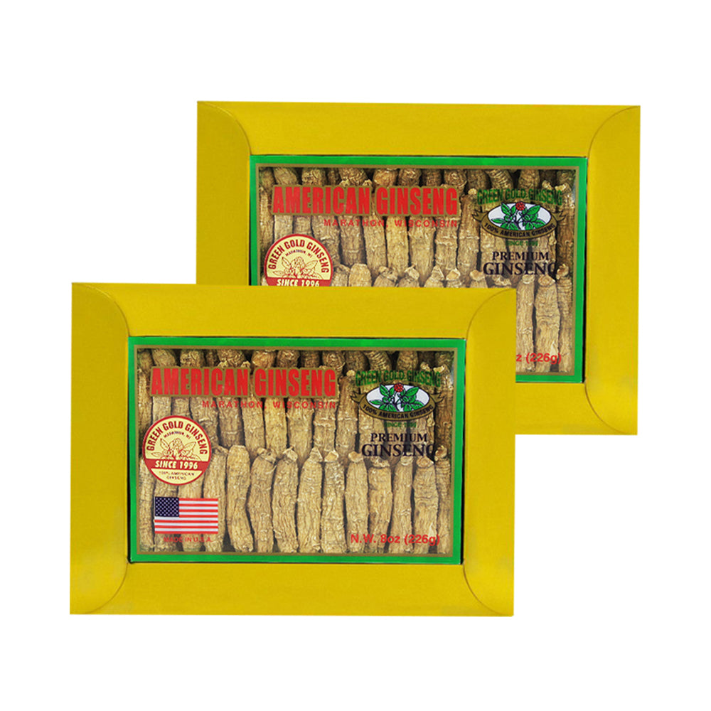 Medio corto American Ginseng Mediano Pequeño Caja de 8 oz X 2