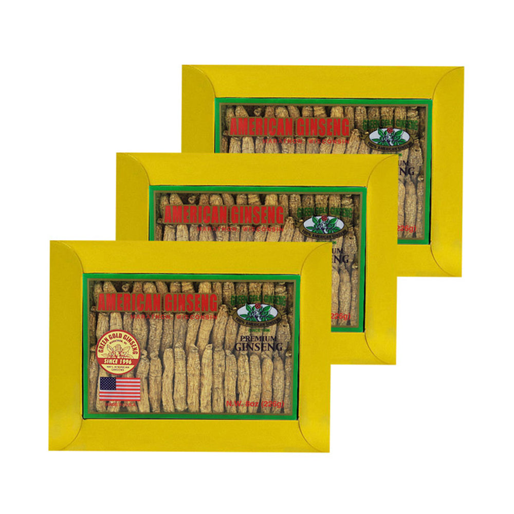 Ginseng americano medio corto Pequeño #1 Caja de 8 oz X 3