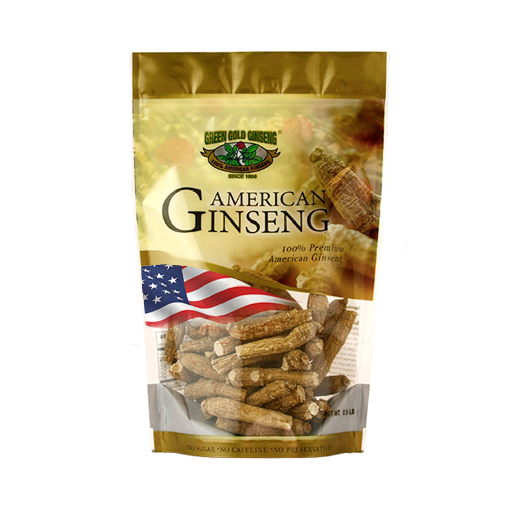Bolsa mediana de 8 oz de ginseng americano medio corto