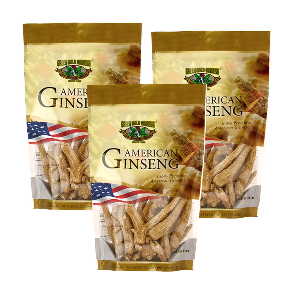 Ungraded American Ginseng Root Medium 8oz bag * 3