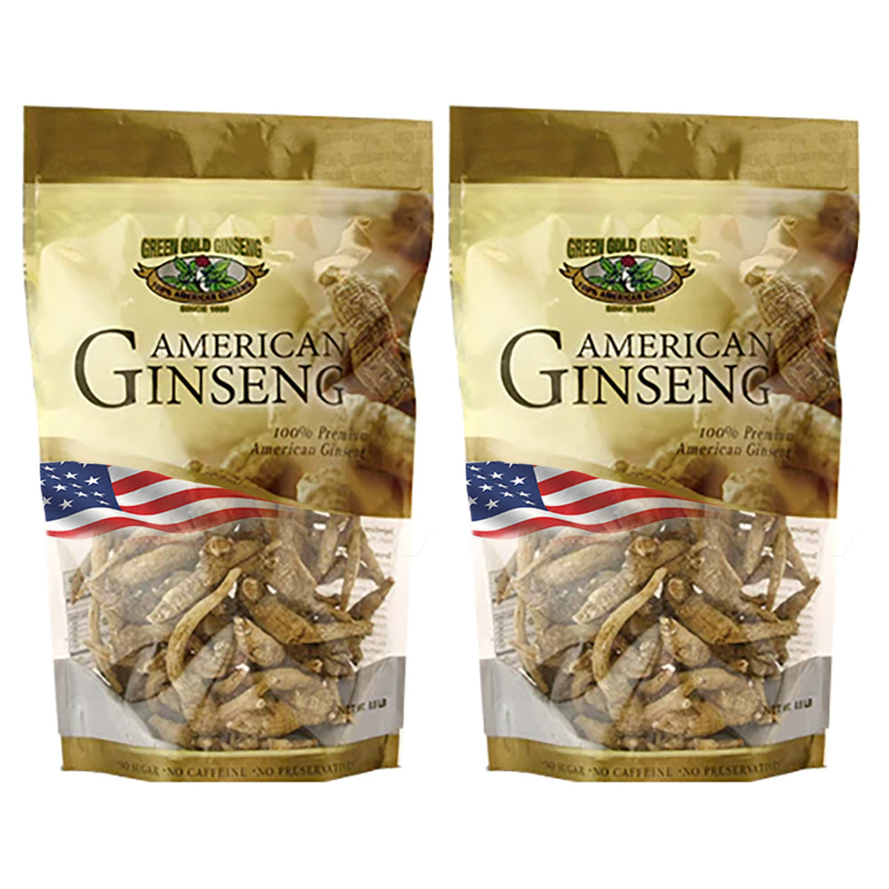 Ungraded American Ginseng Root Dragon Claw  8 oz Bag x 2