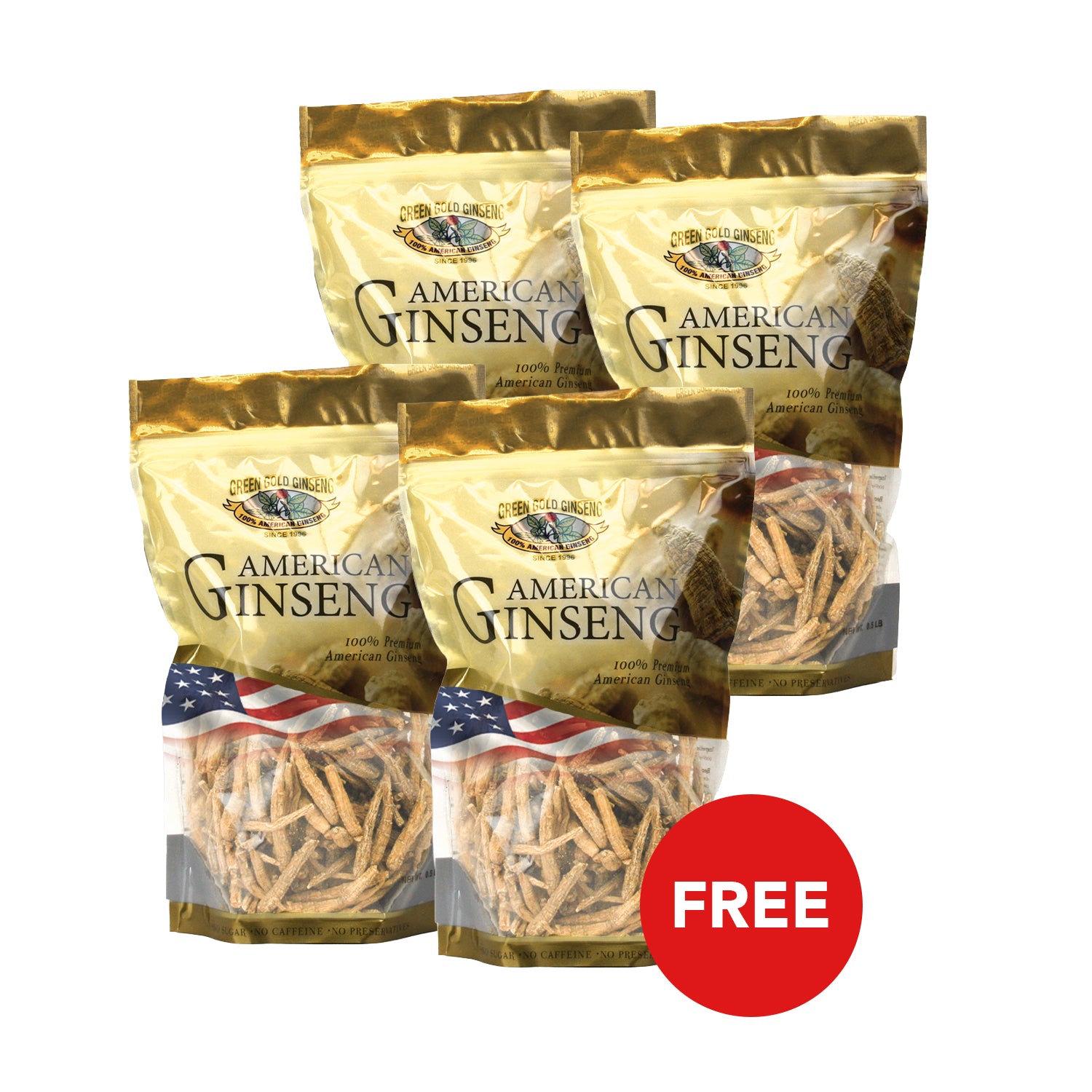 Ungraded American Ginseng Root Small # 1 8oz bag (Buy 2 Get 2 FREE)