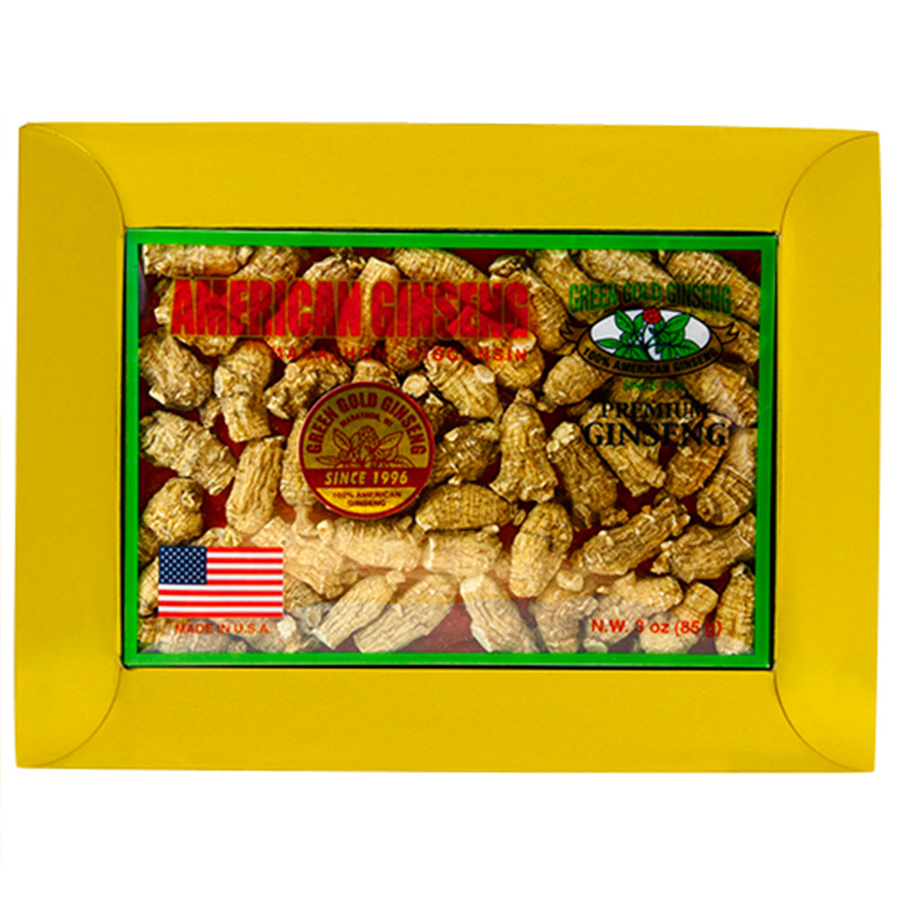 Caja pequeña de 3oz de ginseng americano corto