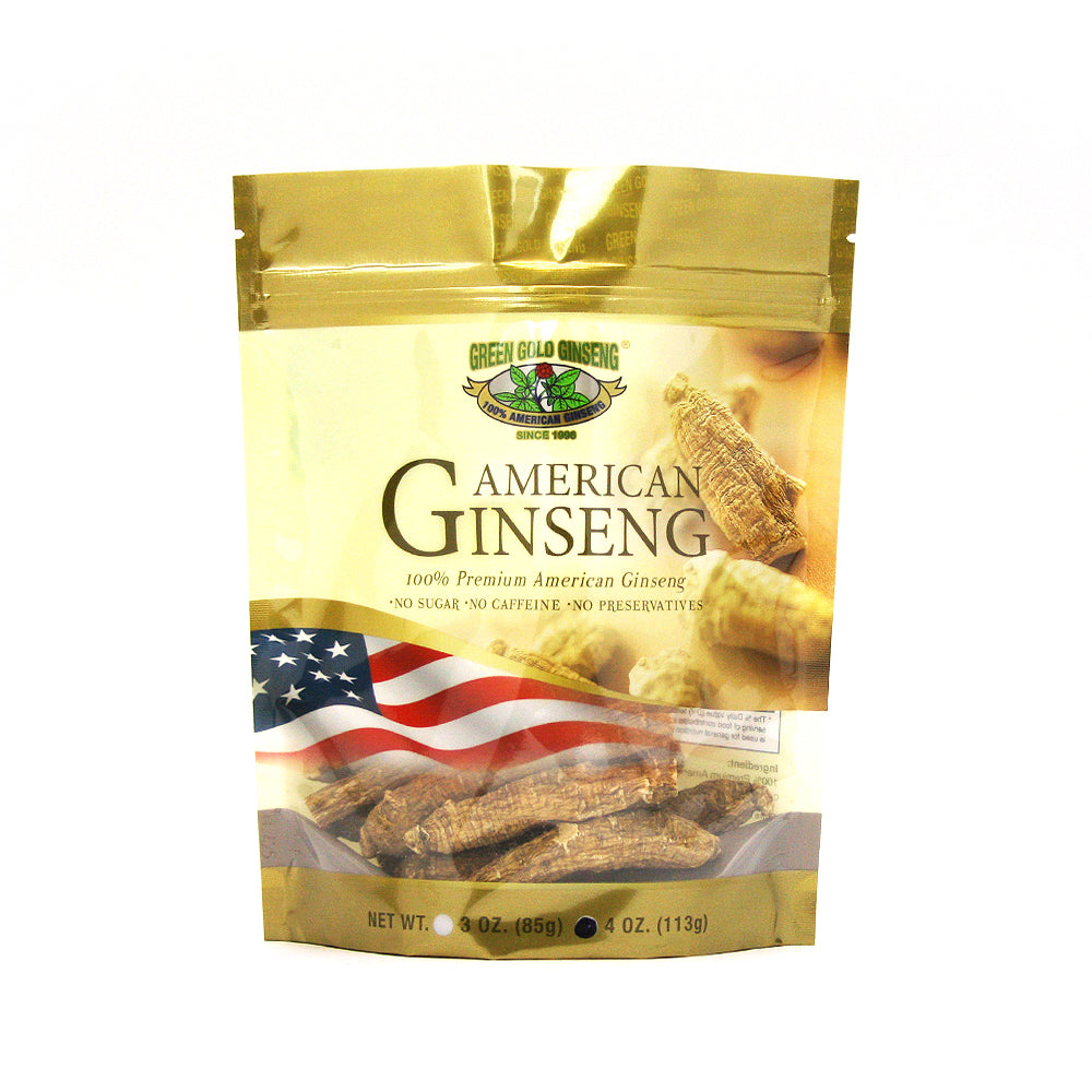 Bolsa grande de 4 oz de ginseng americano largo