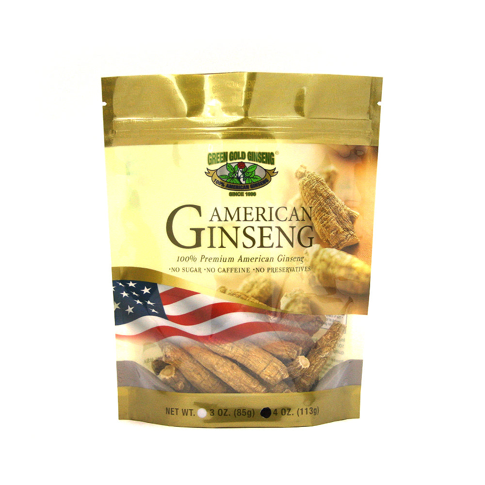 Bolsa mediana de 4 oz de ginseng americano medio corto