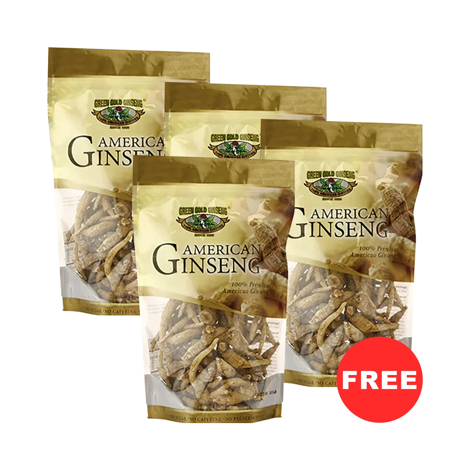 Ungraded American Ginseng Root Dragon Claw 8 oz Bag x 2 (Buy 1 Get 1 FREE)