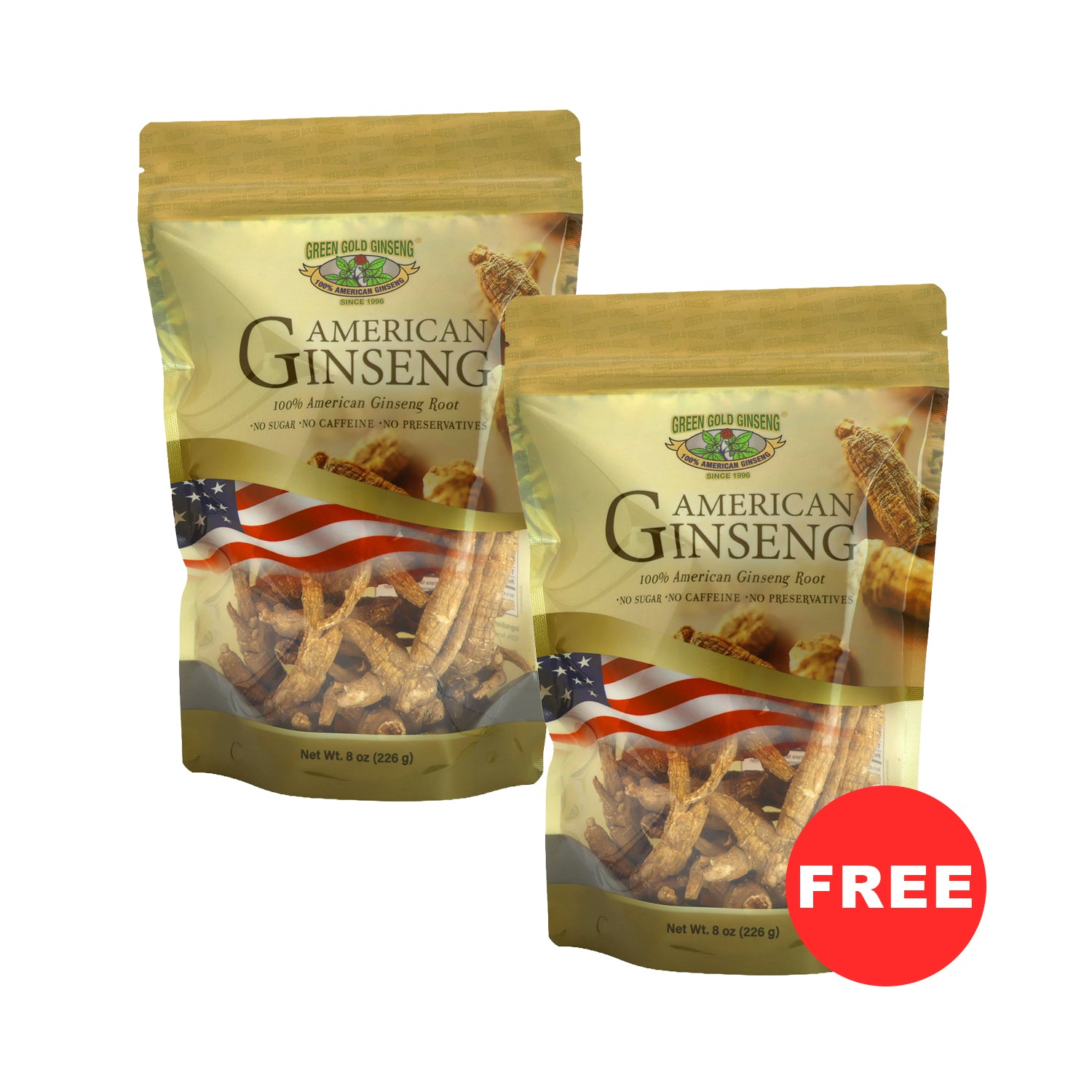Bolsa de 8 oz de raíz mediana de ginseng americano sin clasificar