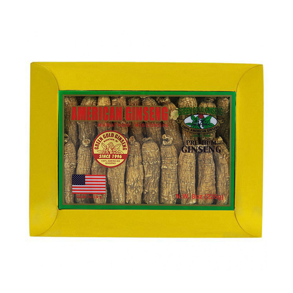 Caja de 8 oz extra grande de ginseng americano medio corto
