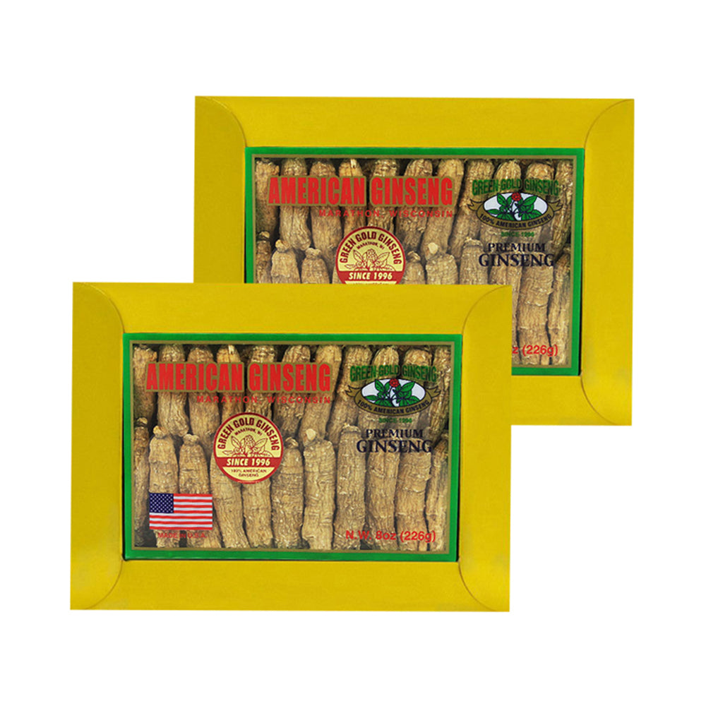 Caja grande de 8 oz de ginseng americano medio corto X 2