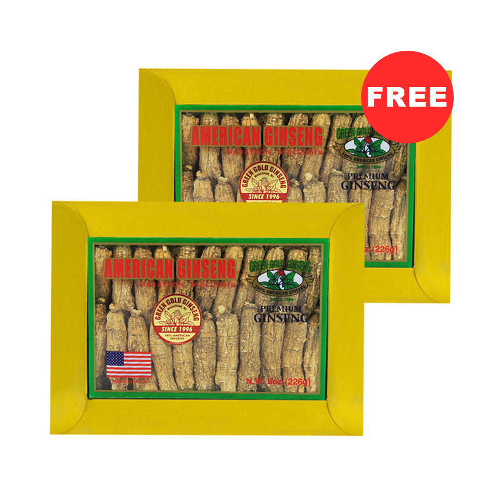 Caja grande de 8 oz de ginseng americano medio corto X 2