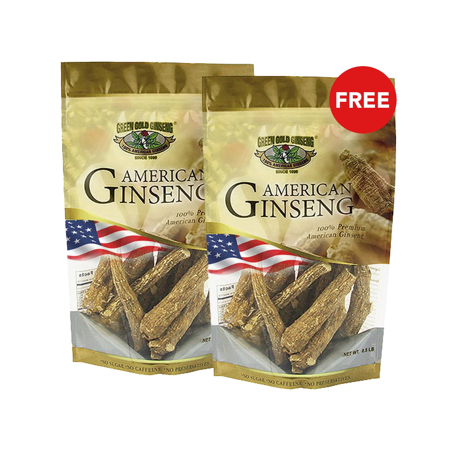 Bolsa gigante de 8 oz de ginseng americano largo