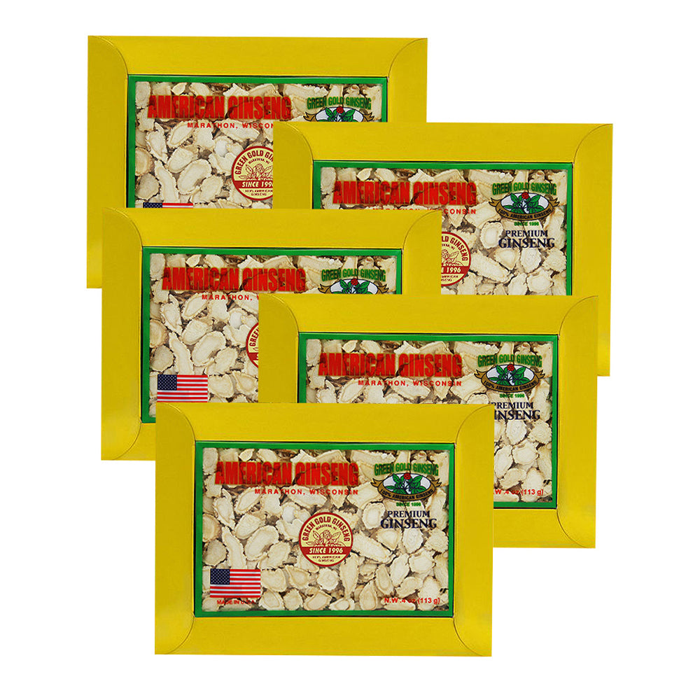 Rebanada de ginseng americano tamaño pequeño caja de 4oz x 4