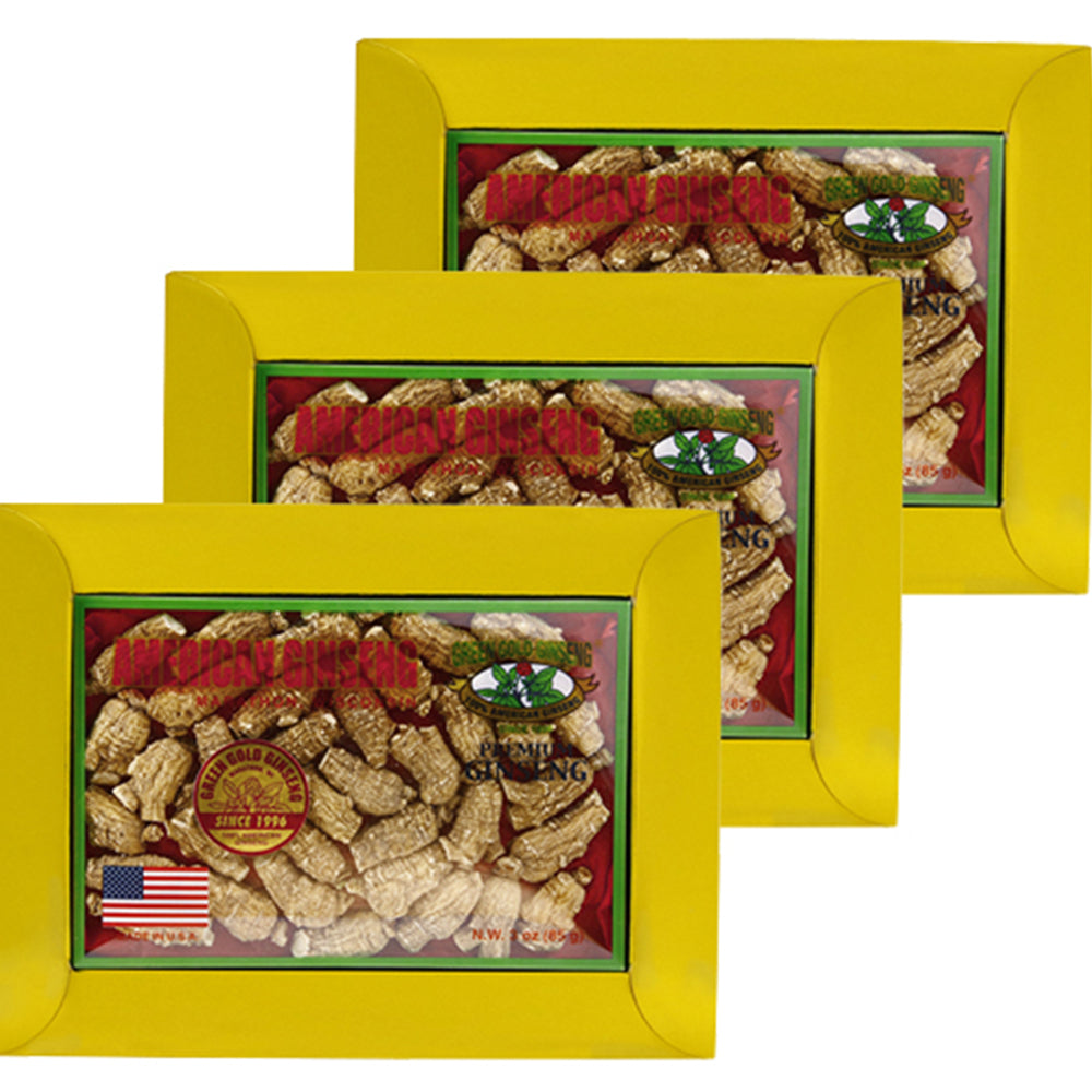 Ginseng Americano Corto Mediano Pequeño 3oz x 3