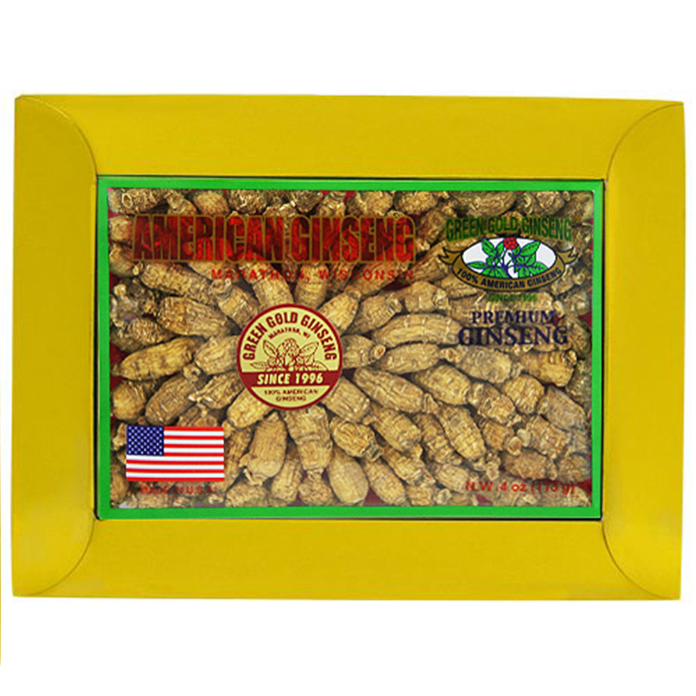 Caja extra pequeña de 4 oz de ginseng americano corto